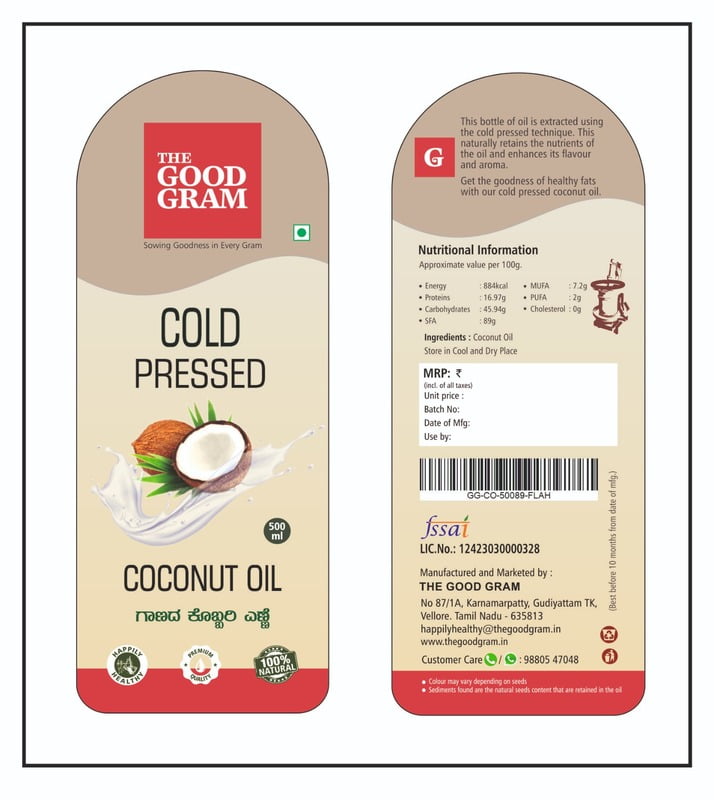 Cold Pressed Coconut Oil (500 ml)