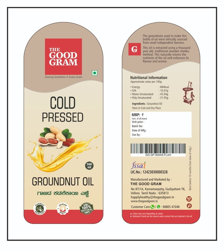 Cold Pressed Groundnut  Oil (500 ml)