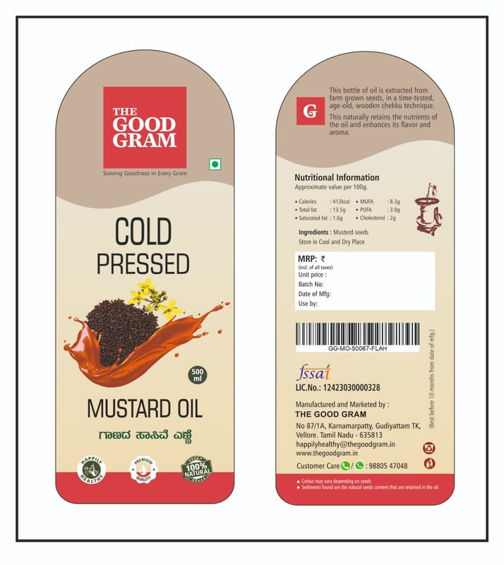 Cold Pressed Mustard Oil (500 ml)