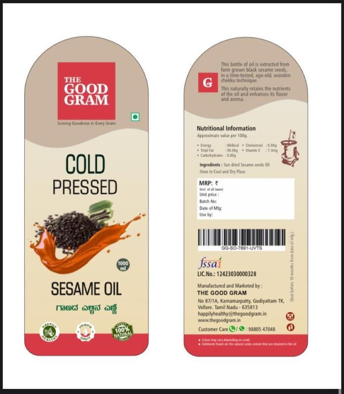 Cold Pressed Sesame  Oil (1000 ml)